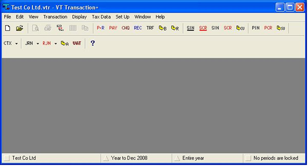 VT Transaction+ Software Training Screenshot
